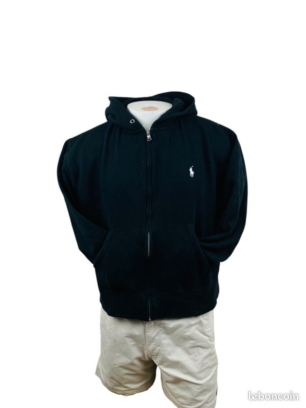 Sweat zippé Polo Ralph Lauren noir XL hoodie homme original (image 2)