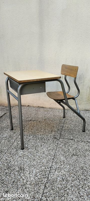 Lot de 6 tables scolaires avec chaises intégrées (image 1)