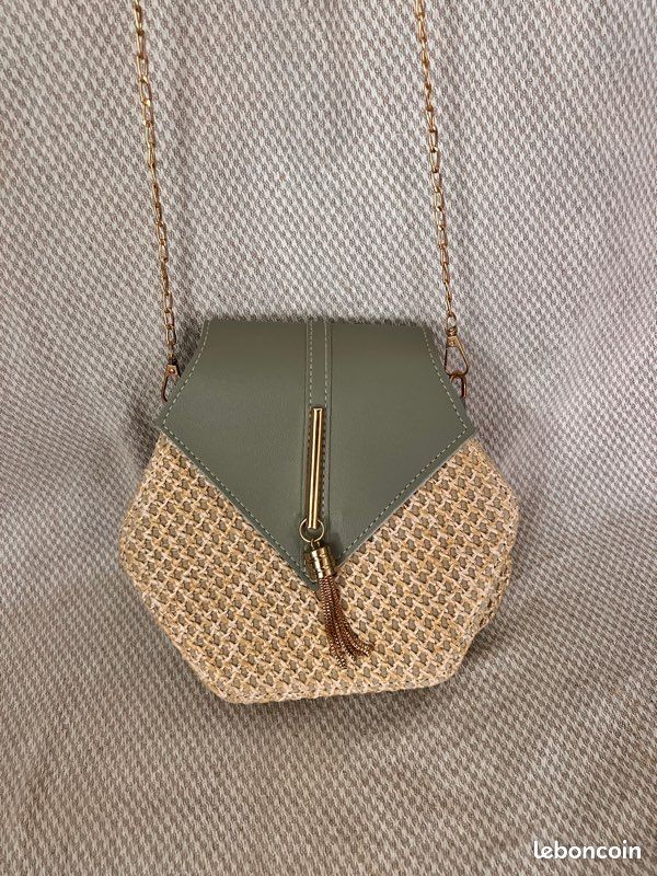 🌞 Sac à main en paille et cuir kaki pour un style bobo chic jamais porté (image 17)