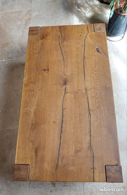 Table basse chêne massif/métal (image 4)