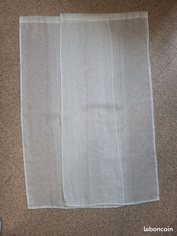 Lot de 2 paires de voilages blanc (image 1)