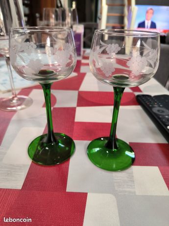 10 verres anciens Mirabeau verre bullé