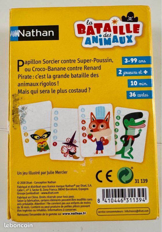 Jeu de cartes La bataille des animaux 3 ans et + (image 8)
