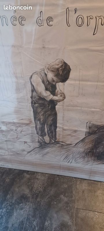Très rare et très grande affiche authentique d'époque première guerre mondiale 1915 sur la journée de l' orphelinat des armées (image 10)