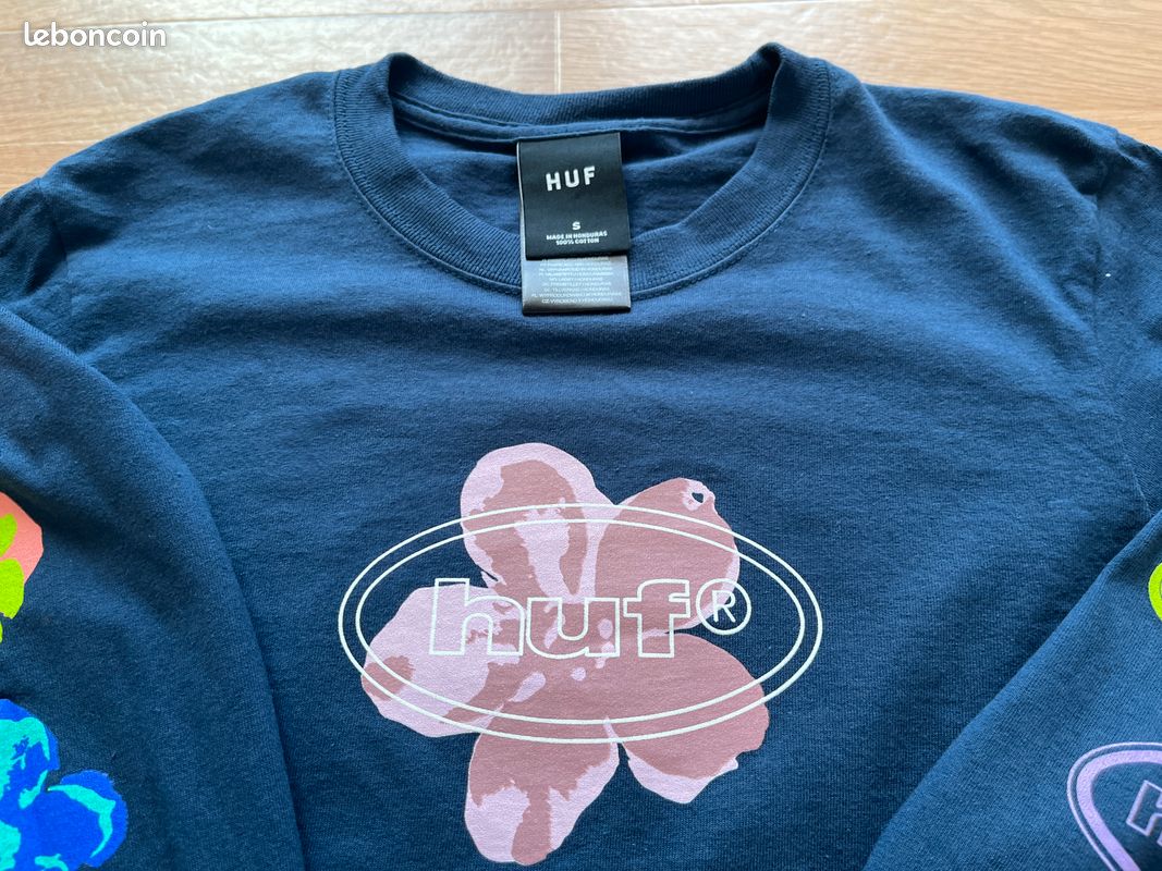 T-shirt manches longues sweat léger HUF Adored bleu marine