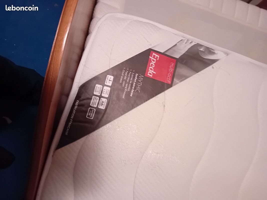 Lit chêne avec sommier et matelas (image 4)
