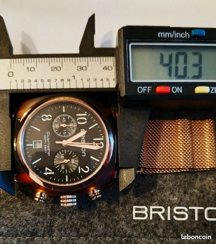 Montre Briston Chronographe Clubmaster Noir NEUVE Classic Acetate + bracelet métal Neuf offert, Blac (image 9)