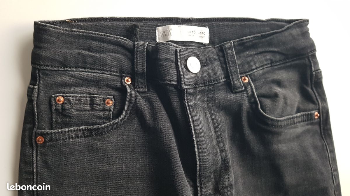 Jean fille noir - Zara - 10 ans - (image 2)