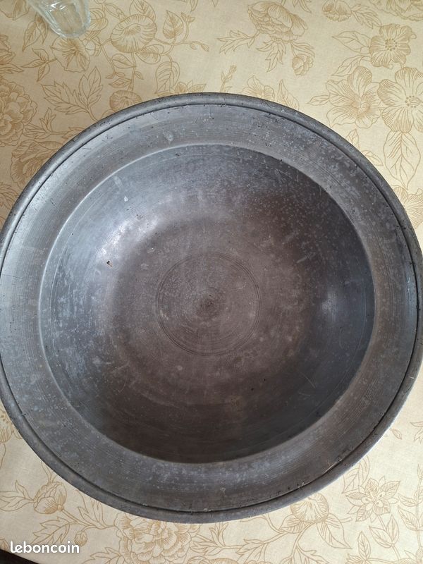 Bassine étain vintage diamètre 36cm (image 4)