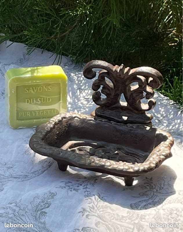 Porte-savon En Fonte Naturelle – Blanc, Adulte, Déco Salle De Bain, Occasion