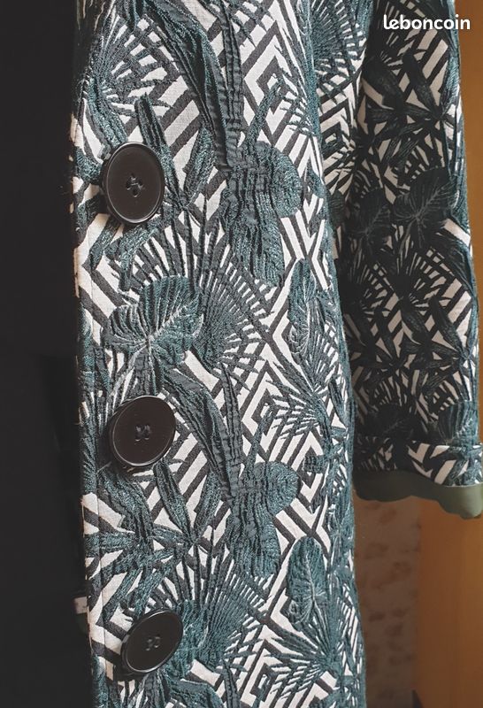 Manteau imprimé vert / écru La Redoute T 40/42 (image 4)