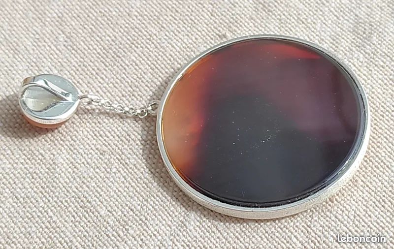 Pendentif En Argent Sterling 925 Massif Pour Hommes Femmes, Nacre Naturelle Pierre Précieuse Ronde Incroyable Bijoux De Pierre De Naissance De Juin Fabriqués à La Main