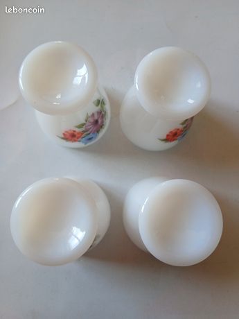 Lot De 8 Coquetiers Vintage En Verre - Forme De Poule, Transparents - ARC C48