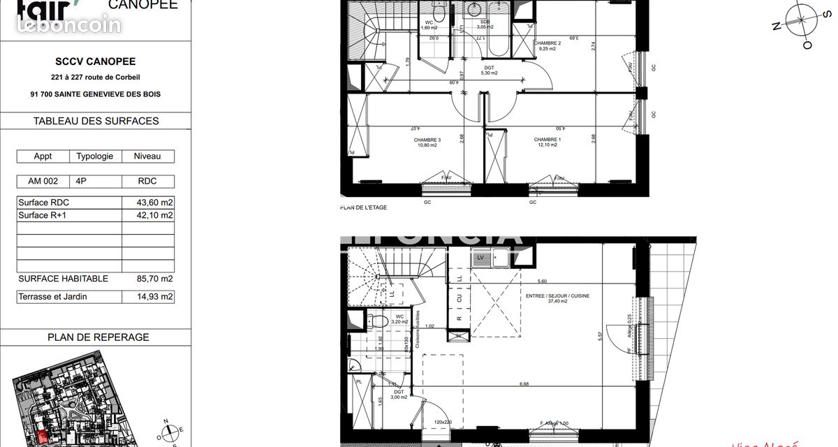 Appartement 4 pièces 86 m² · à Sainte-Geneviève-des-Bois · 86 m² · 1 319 €