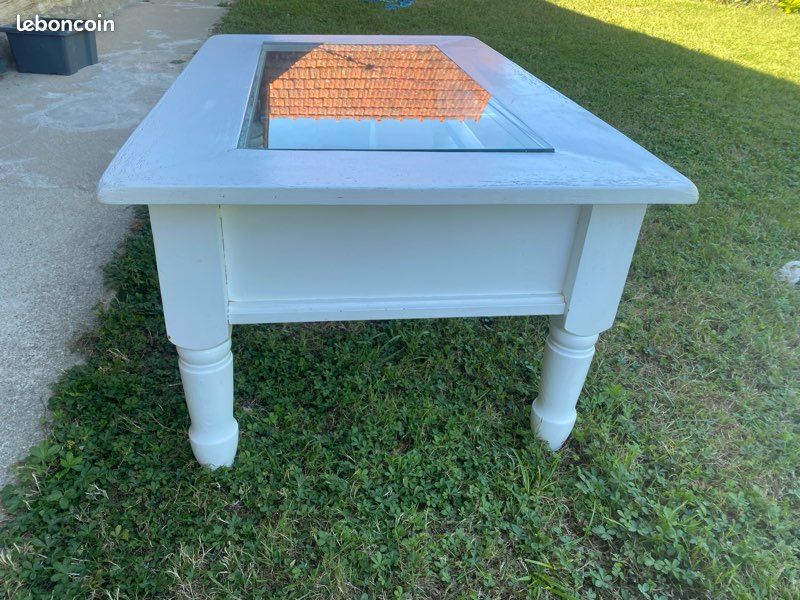 Jolie table basse blanche en bois (image 7)