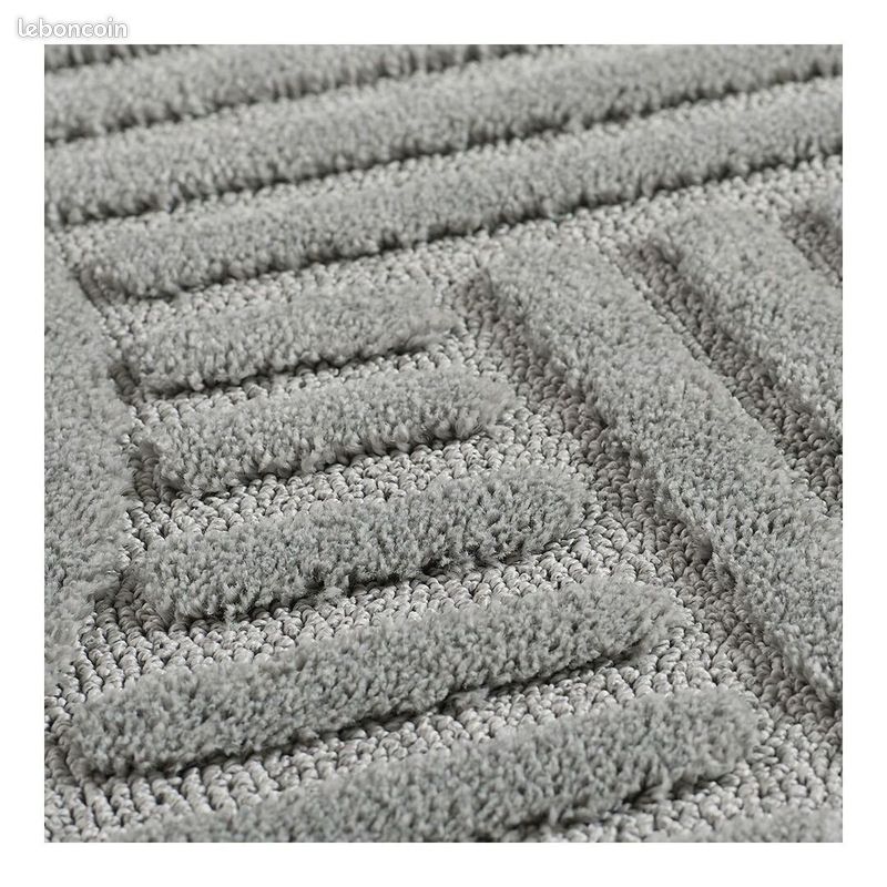 Tapis scandinave effet 3D graphique Taro Argenté 140x200 (image 7)