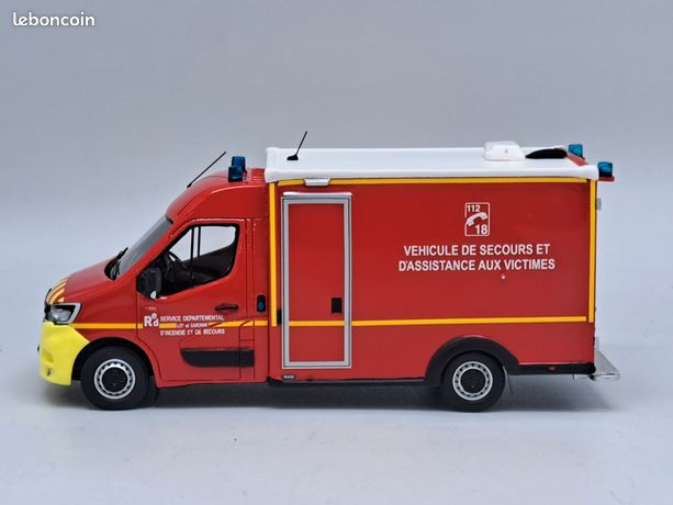 RENAULT MASTER 3 WAS 2019 - Ambulance VSAV des sapeurs-pompiers du SDIS 47 du Lot-et-Garonne - Echelle 1/43 de chez ALERTE 144 - Modélisme
