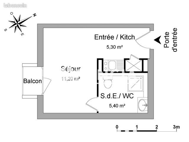 Appartement 1 pièce 21 m² · à Montpellier · 21 m² · 481 €/mois