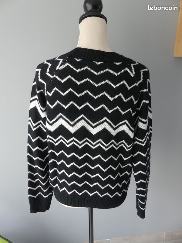 Gilet épais blanc et noir (image 2)