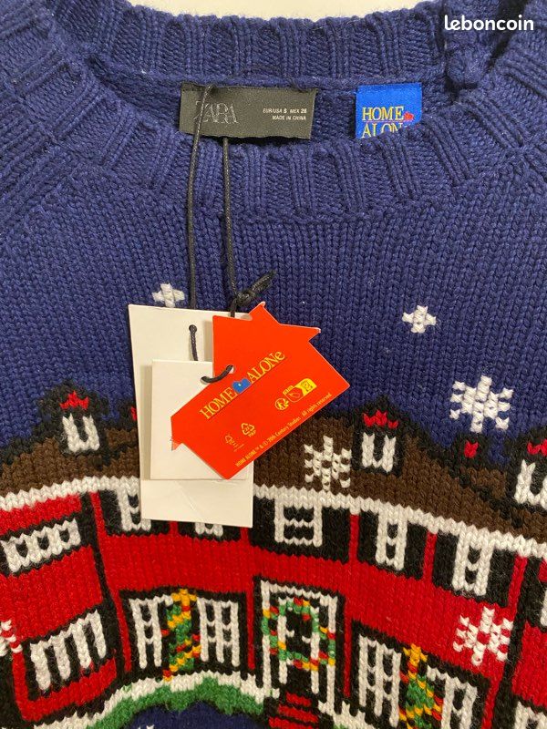 Kevin Home Alone Pull de Noël seul à la maison, Noir , XL