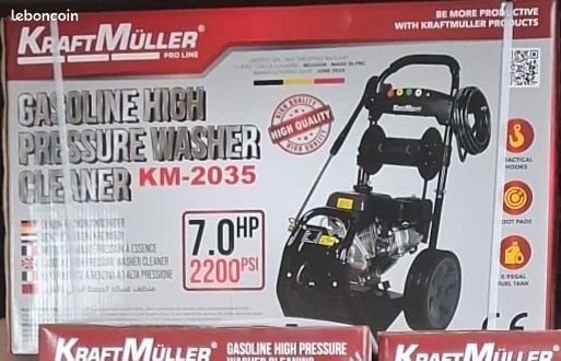 Nettoyeur haute pression thermique KraftMüller KM-2035 – 7HP / 170 bars 
196 cc essence 
Prix ferme 
Neuf, livraison gratuite (image 3)