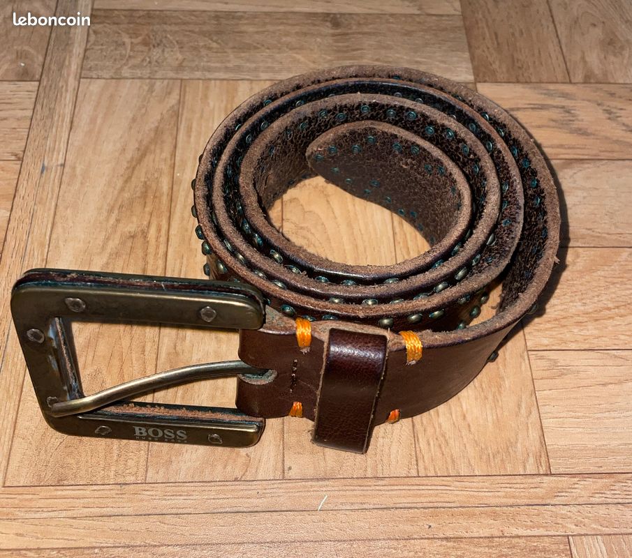 Ceinture en cuir marron clouté Hugo Boss Accessoires Bagagerie