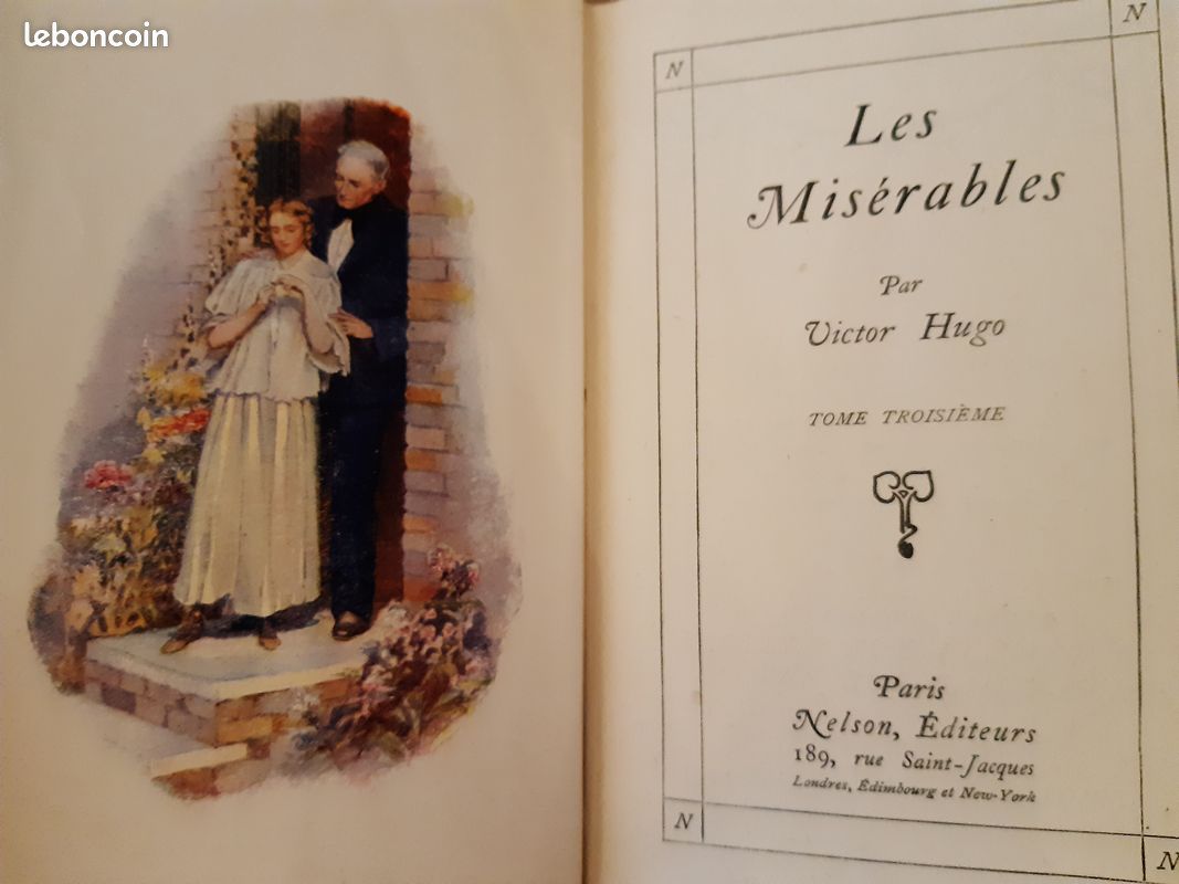 Les Misérables - Victor Hugo - 4 tomes Edition Nelson - Gravures (image 8)