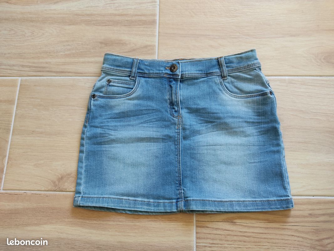 Jupe Courte Vertbaudet En Jean Bleu Pour Fille, Taille 10 Ans / 138 Cm, Neuve Sans étiquette
