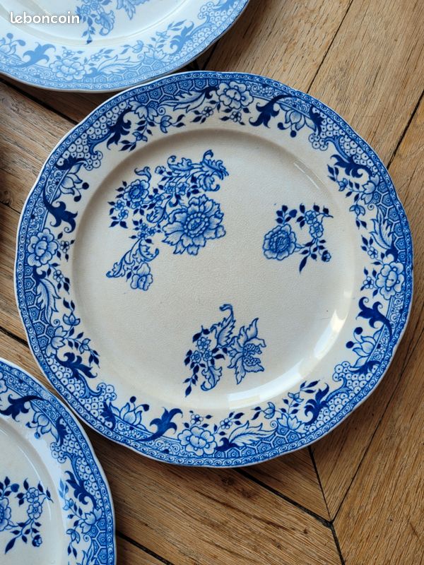 Assiette Ancienne Paragon - Étoile - Cobalt Et Rouille - Fabriquée En Angleterre 1904-1912