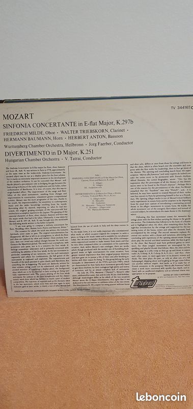 33 tours W.A. MOZART Sinfonia concertante (image 2)