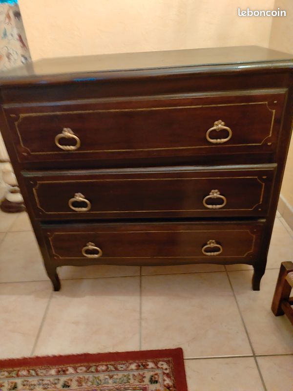 Commode bois 3 tiroirs (image 2)