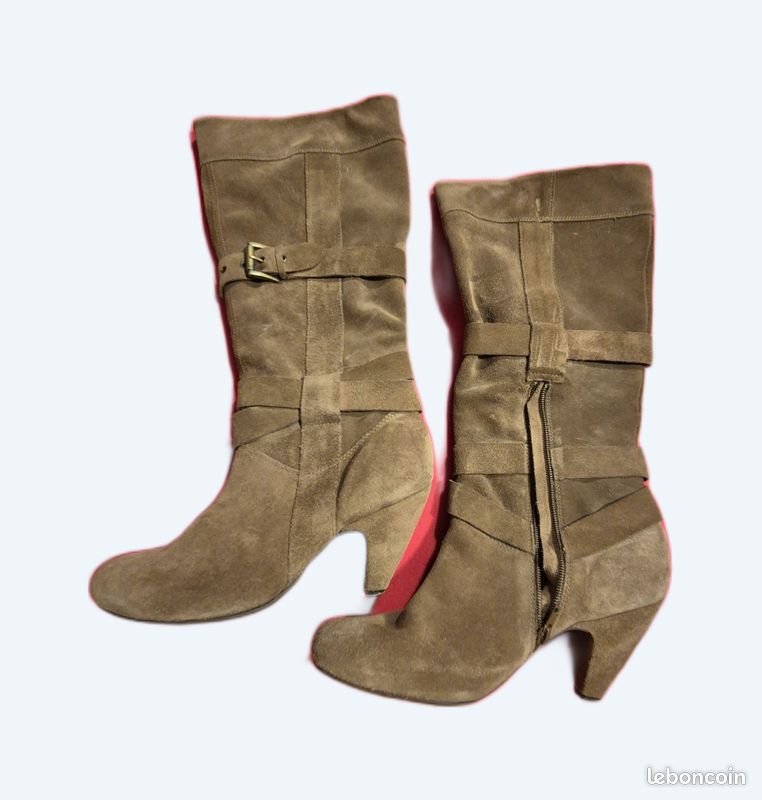 Bottes nubuck daim taille 40 (image 1)
