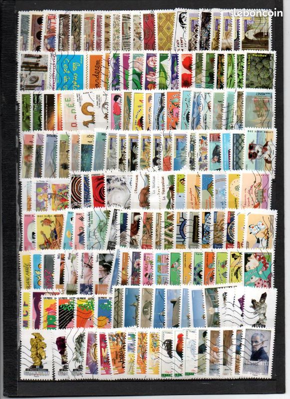 Lot de 1000 timbres adhésifs de France oblitérés (image 2)