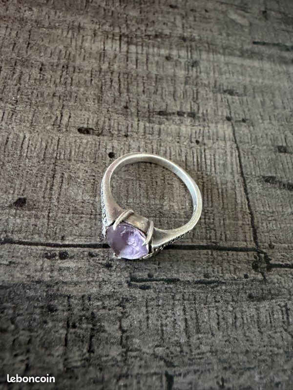 Bague hexagonale en améthyste de 5 MM, en argent Sterling 925, bande