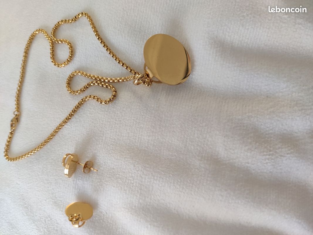 Ensemble chaine médaille boucles d'oreilles (image 3)