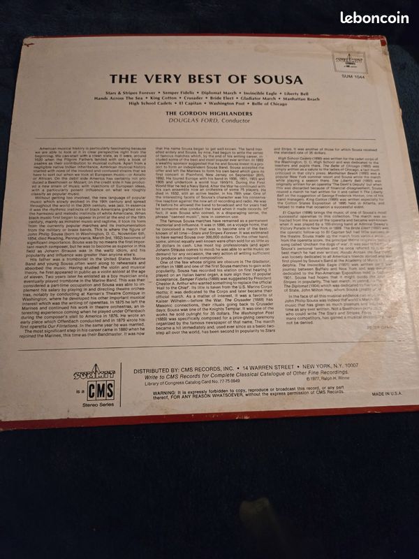 Vinyle 33T the very best of sousa (image 2)