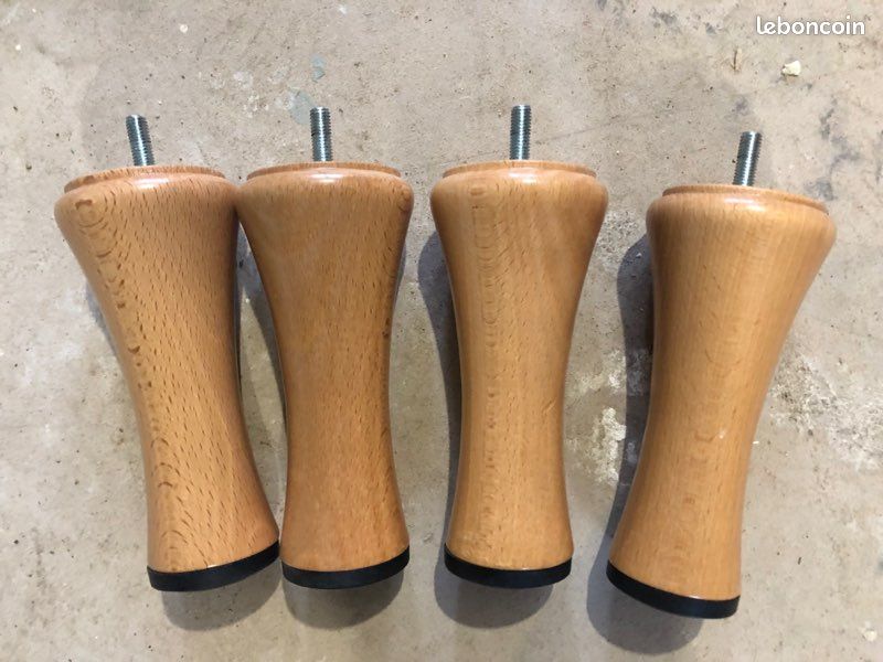 Lot de 4 pieds de lit en bois 15cm (image 1)