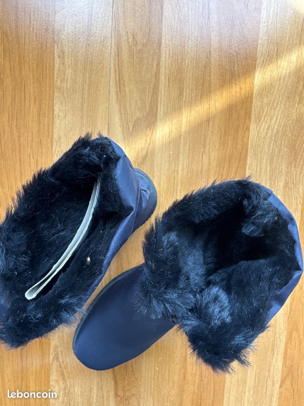 Bottes neige Sanitex fourrees femme bleu marine semelle antiderapante hiver chaud (image 4)