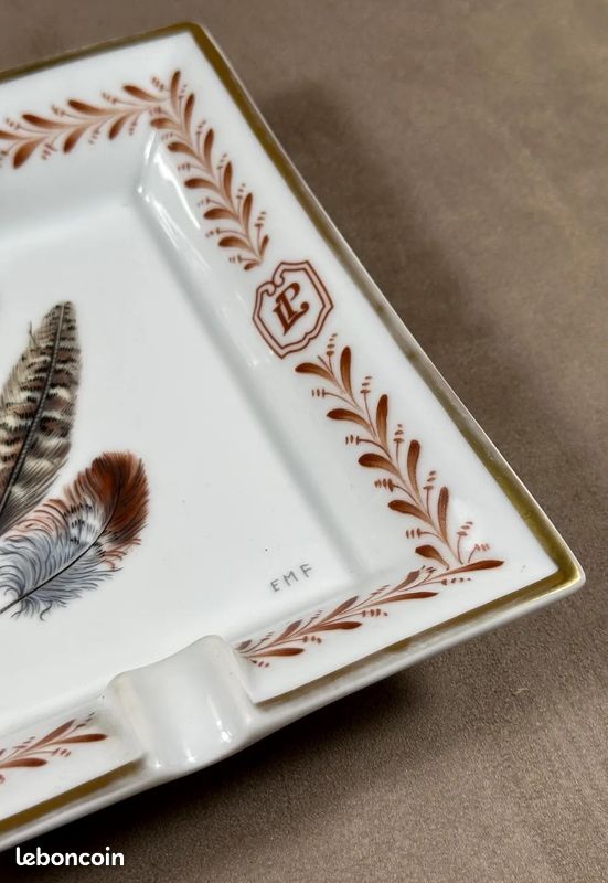 Cendrier Hermès Vide-Poche Pegasus – Poterie Blanche Multicolore, Occasion France