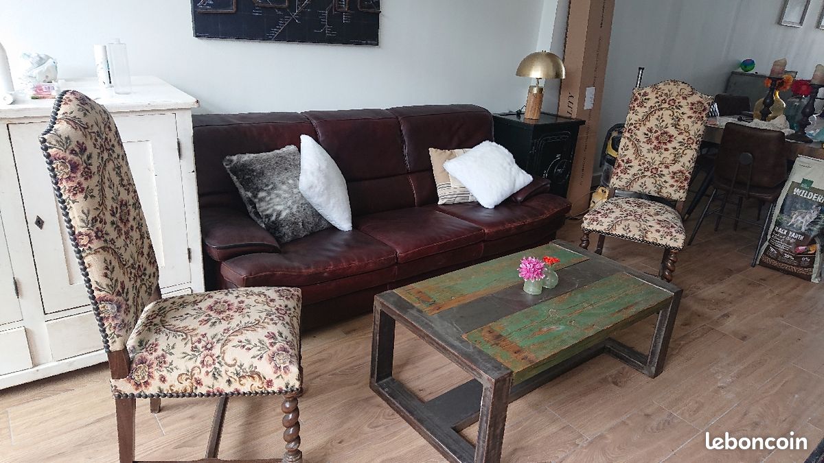 Table basse en bois de recup industiel loft (image 2)