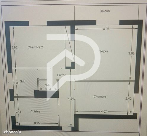 Appartement 3 pièces 54 m²