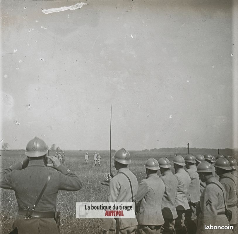 Troupe française, guerre WW1, plaque verre photo ancienne stéréo 6x13 cm (image 1)