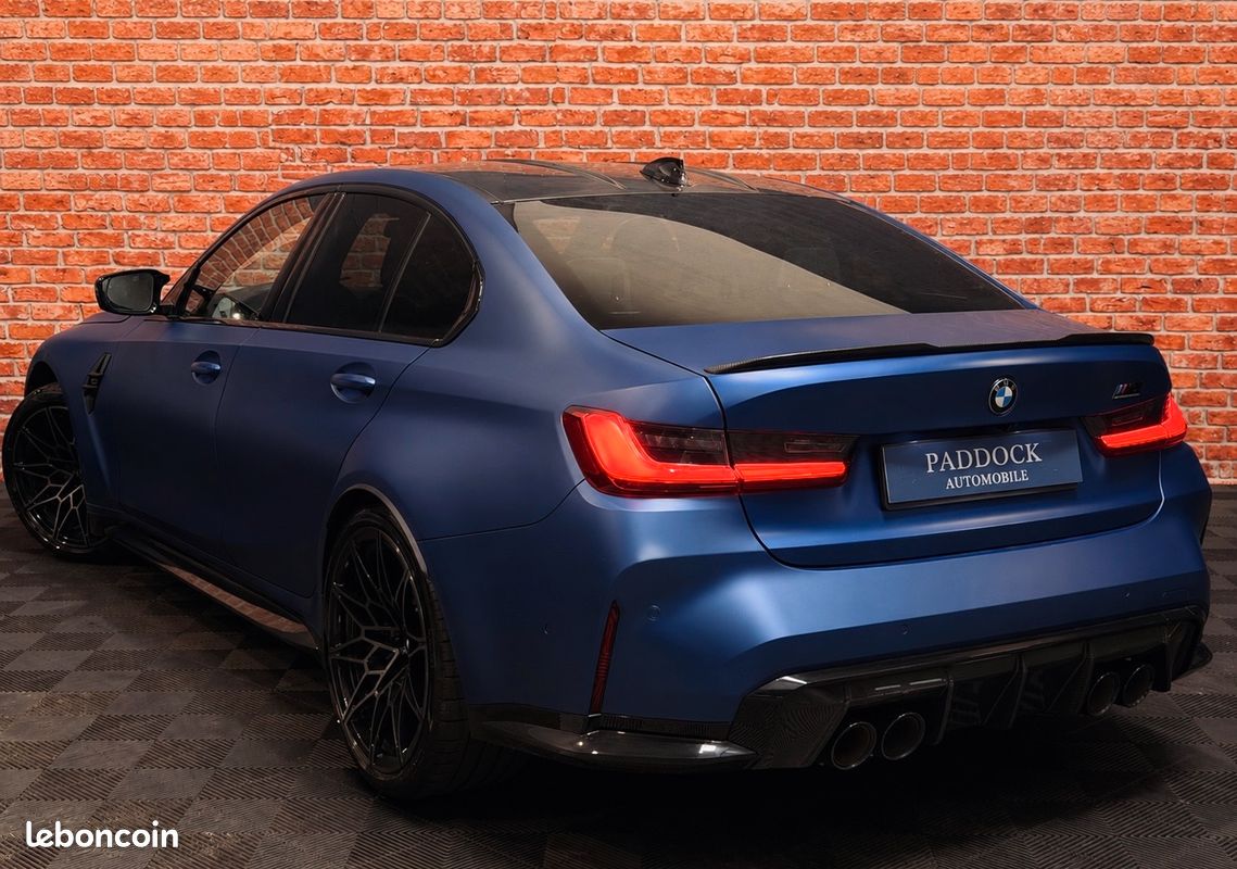 BMW M3 Competition 3.0 510 cv ( G80 ) - FROZEN PORTIMAO / H&K / PACK CARBONE / CERAMIQUES - IMMAT FRANCE (image 3)