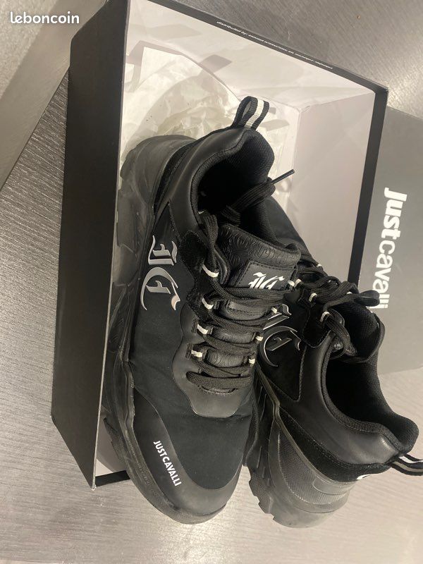 Baskets Just Cavalli En Daim Noir - Taille US 9 / IT 39, Neuf Sans Boîte