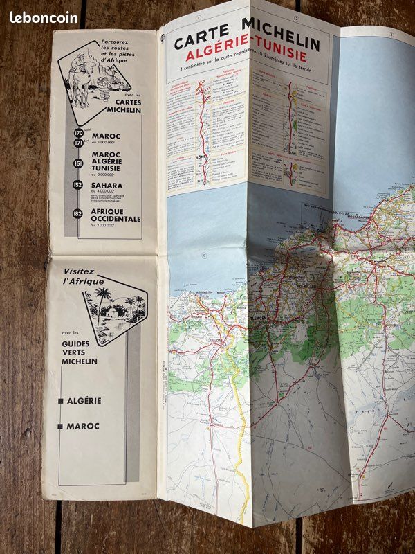 Carte routière Michelin ancienne 173 Algérie Tunisie (image 3)