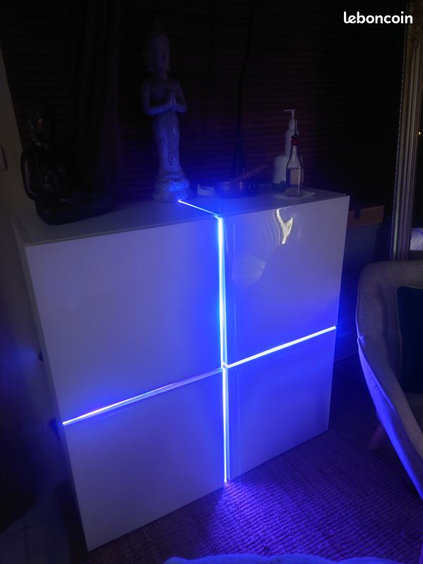 Meuble LED laqué blanc (image 1)