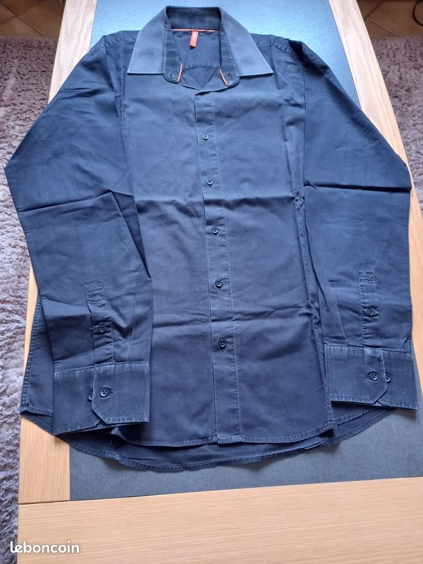 Chemises homme noire taille L (image 4)
