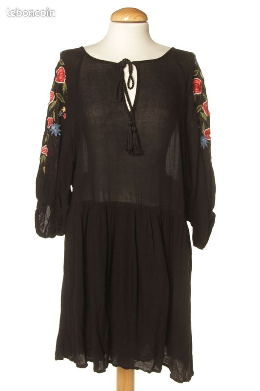 Petite Robe Noire Chic Zara - Taille M - Longueur Env. 90cm - Occasion En Très Bon état