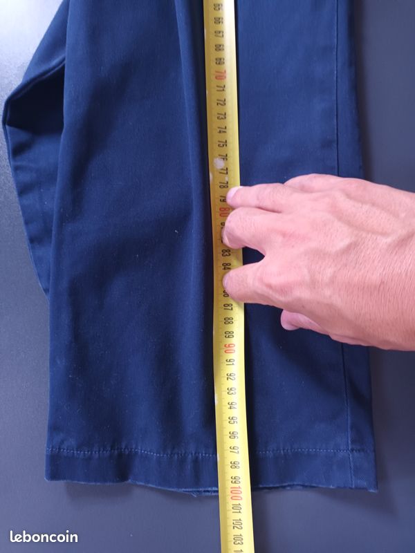 Pantalon chino Tommy hilfiger bleu marine - Taille S (coupe large) - vintage (image 11)