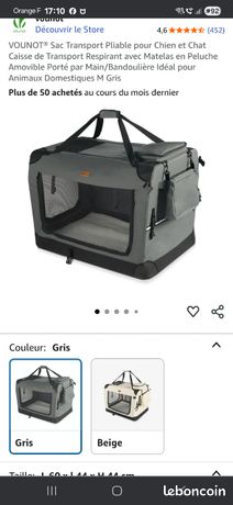 Sac De Transport Pliable VOUNOT Pour Chien/chat - Cage 60x44x44cm Beige